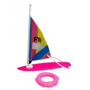 Vintage Barbie Seaside Fun Set Windsurf Sailboat Life Preserver 1989 Hong Kong